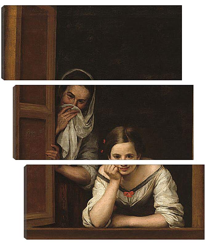 Модульная картина - Две девушки у окна. Бартоломе Эстебан Мурильо