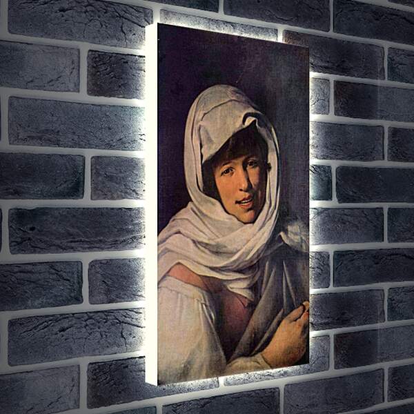 Лайтбокс световая панель - Девушка с монетой (или Галицийская девушка). Бартоломе Эстебан Мурильо