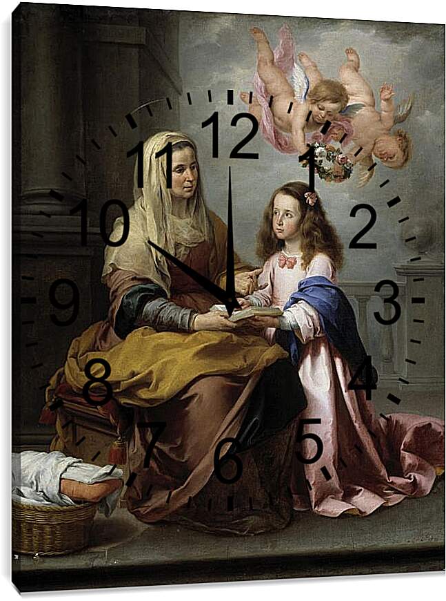 Часы картина - Детство Марии. Бартоломе Эстебан Мурильо