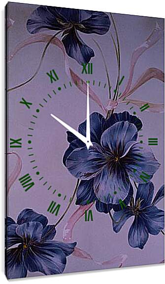 Часы картина - цветы
