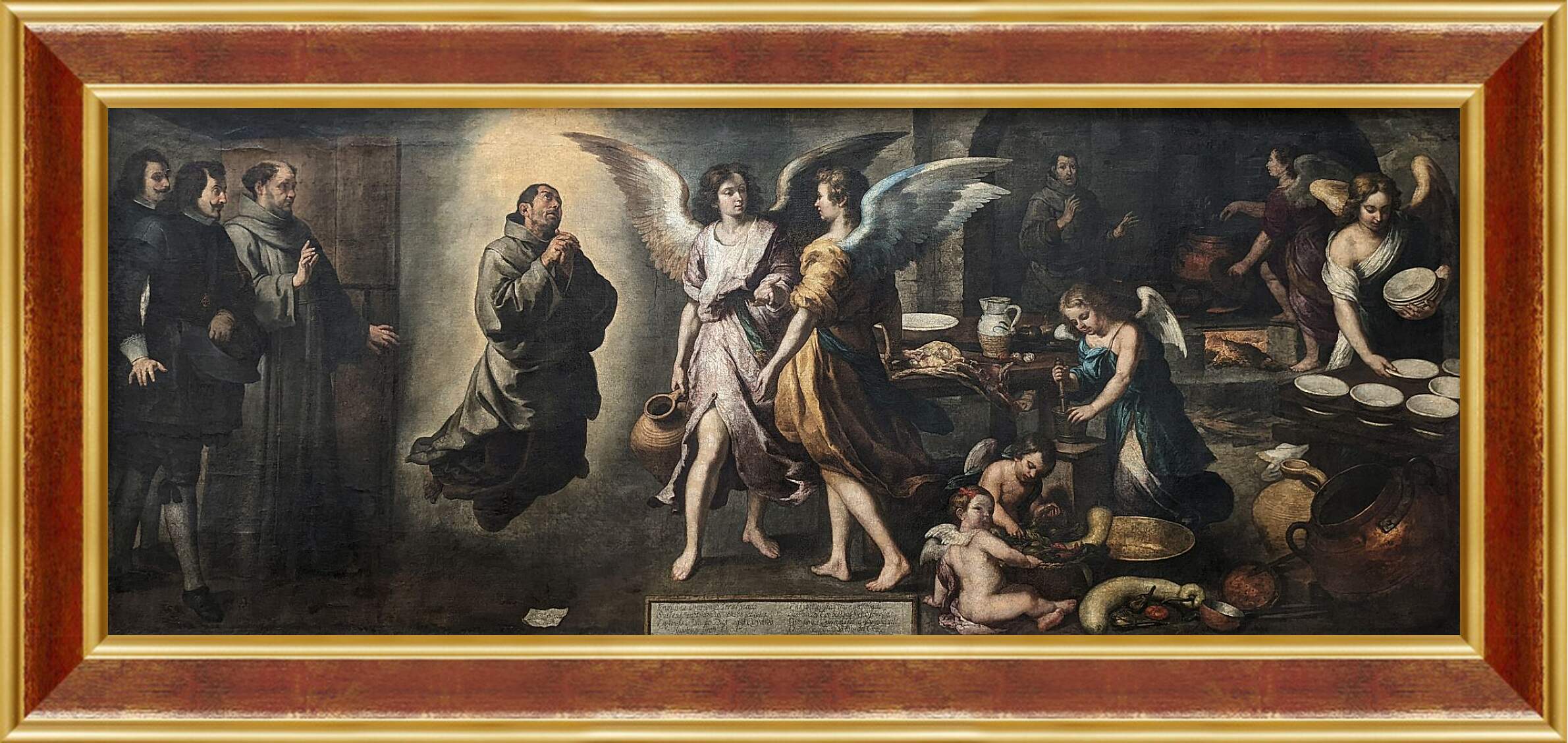 Картина в раме - Кухня ангелов. Бартоломе Эстебан Мурильо