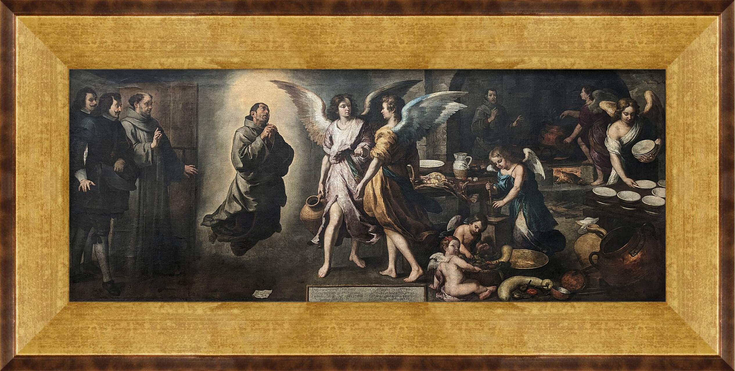 Картина в раме - Кухня ангелов. Бартоломе Эстебан Мурильо
