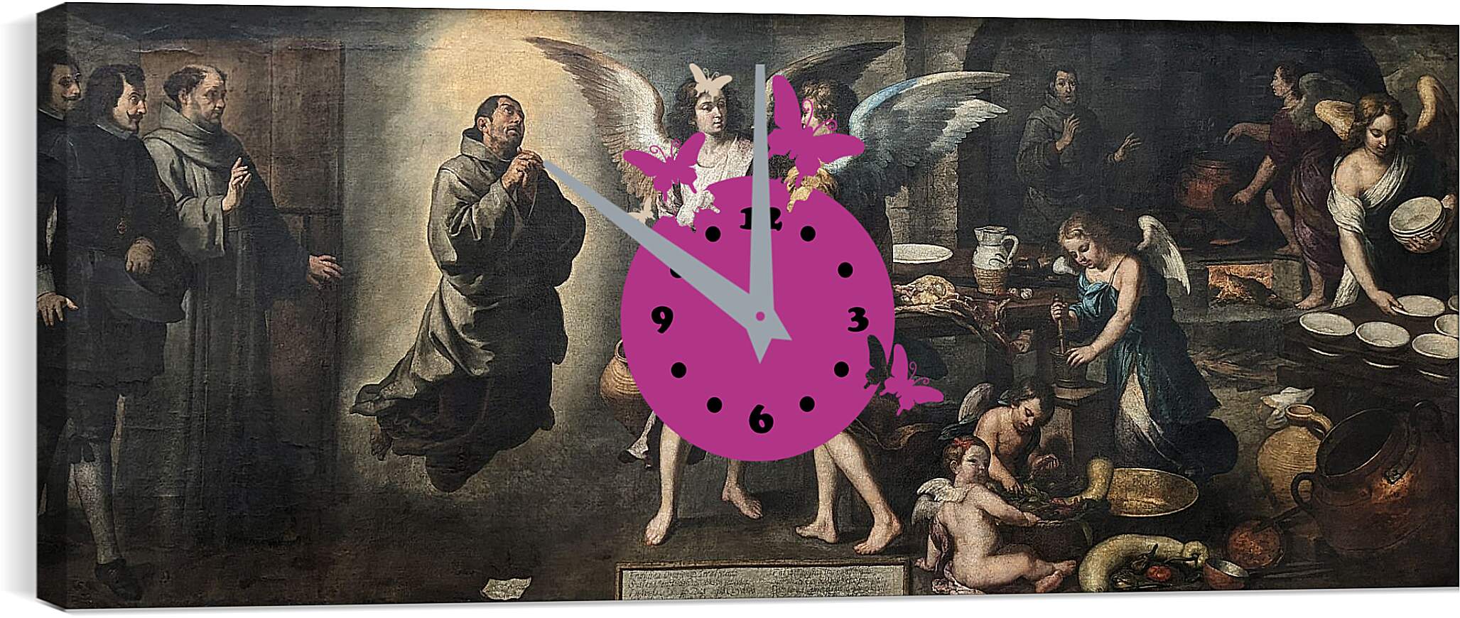 Часы картина - Кухня ангелов. Бартоломе Эстебан Мурильо