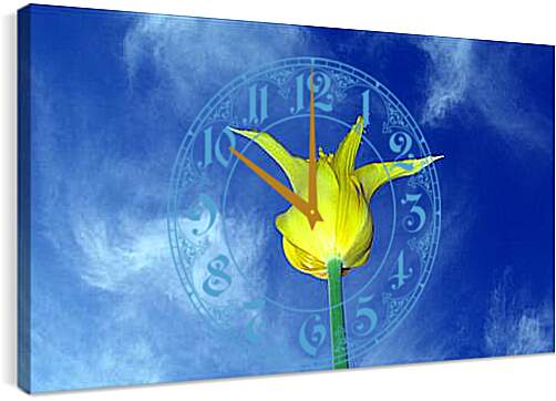 Часы картина - Желтый тюльпан
