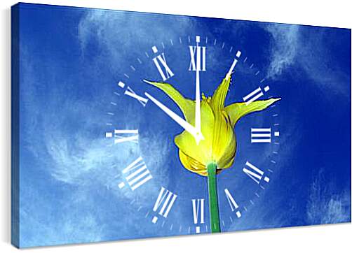 Часы картина - Желтый тюльпан
