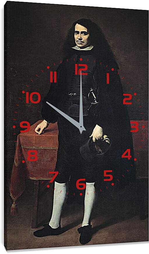 Часы картина - Портрет неизвестного кабальеро. Бартоломе Эстебан Мурильо