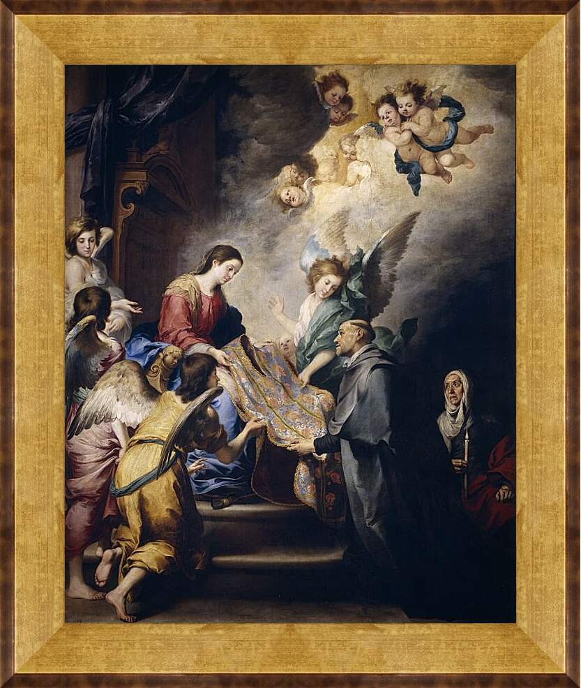Картина в раме - Риза Святого Ильдефонсо. Бартоломе Эстебан Мурильо