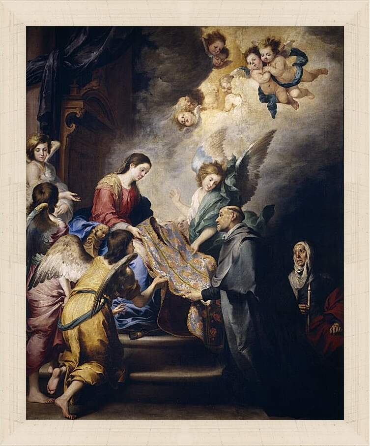 Картина в раме - Риза Святого Ильдефонсо. Бартоломе Эстебан Мурильо