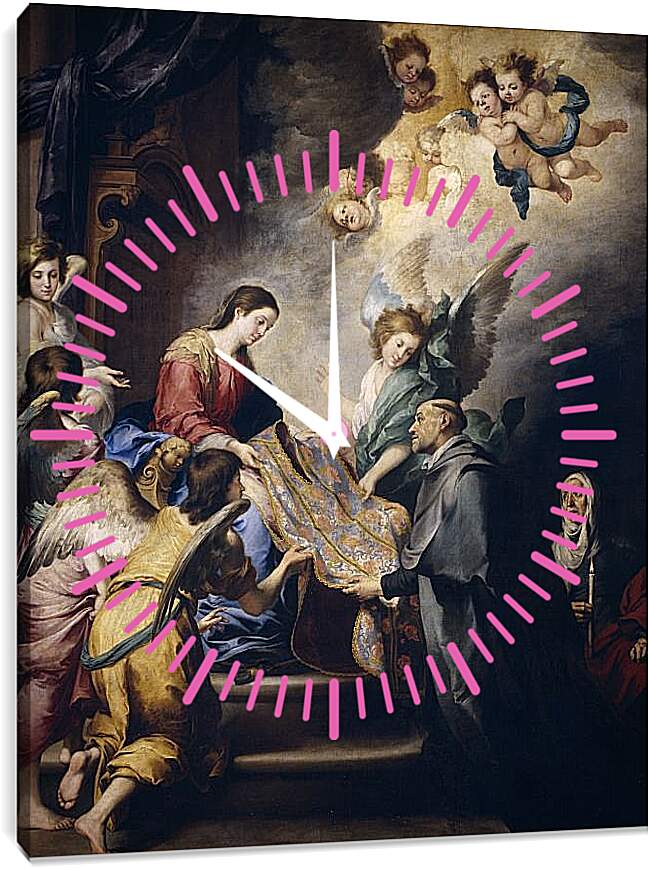 Часы картина - Риза Святого Ильдефонсо. Бартоломе Эстебан Мурильо