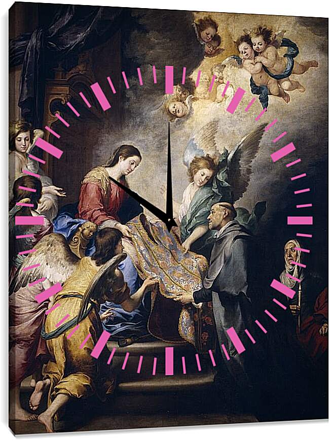Часы картина - Риза Святого Ильдефонсо. Бартоломе Эстебан Мурильо