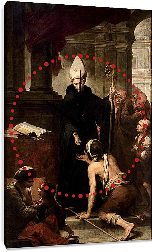 Часы картина - Св. Фома из Виллануэвы, раздающий милостыню. Бартоломе Эстебан Мурильо