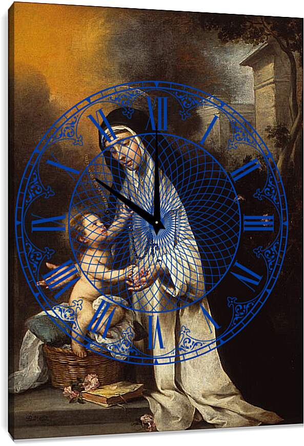 Часы картина - Святая Роза из Лимы. Бартоломе Эстебан Мурильо
