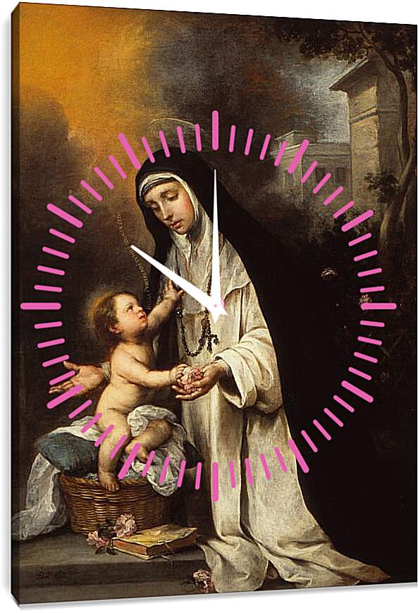 Часы картина - Святая Роза из Лимы. Бартоломе Эстебан Мурильо