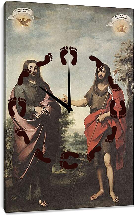 Часы картина - Святой Иоанн Креститель указывает на Христа. Бартоломе Эстебан Мурильо
