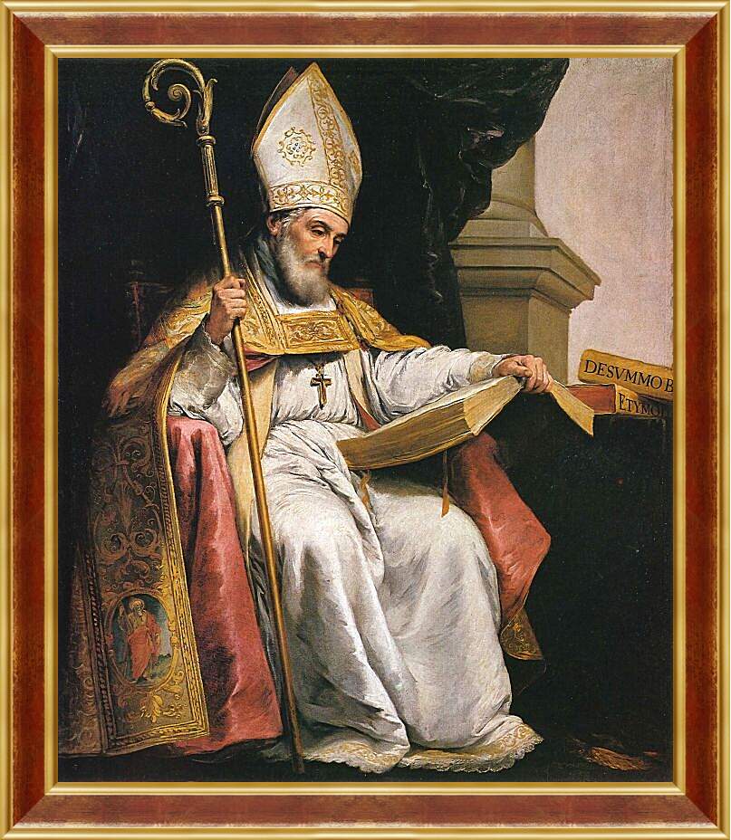Картина в раме - Святой Леандр. Бартоломе Эстебан Мурильо