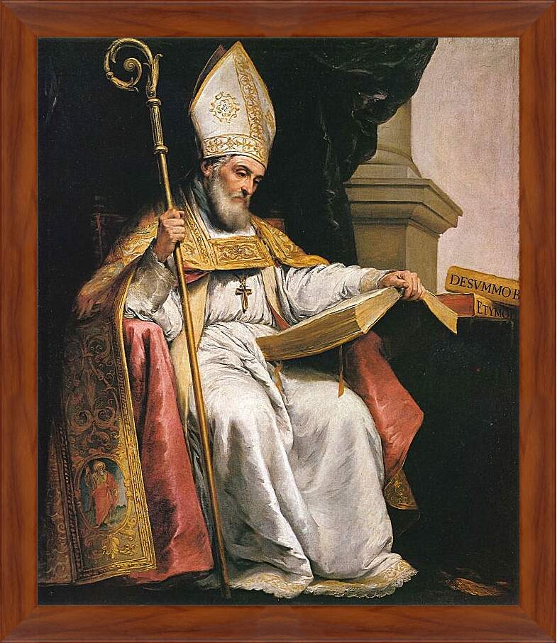 Картина в раме - Святой Леандр. Бартоломе Эстебан Мурильо