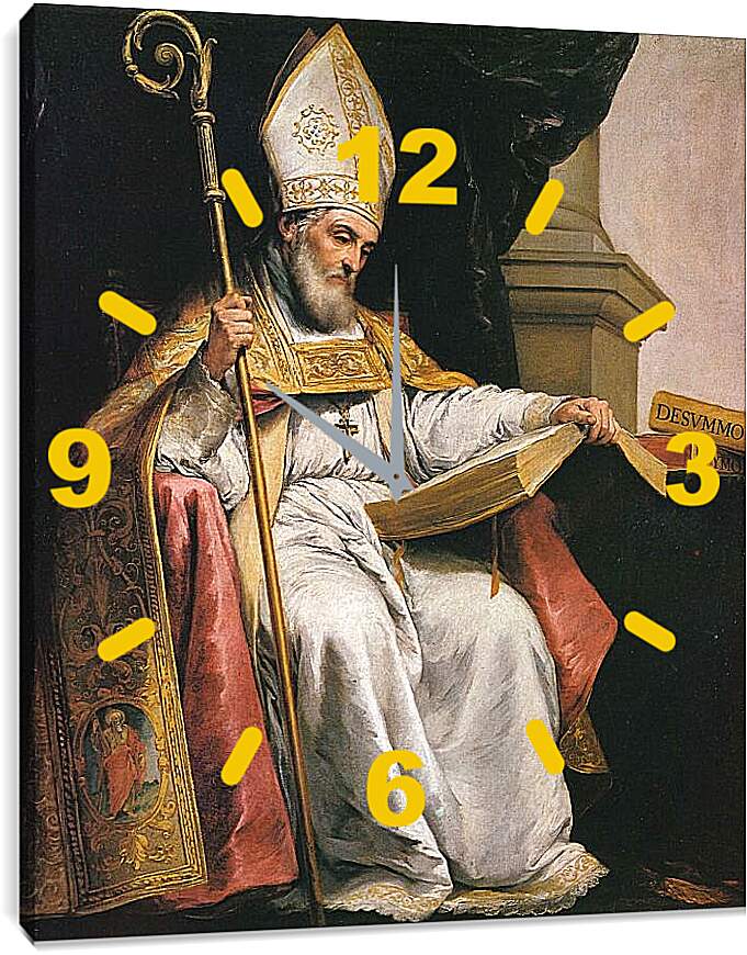 Часы картина - Святой Леандр. Бартоломе Эстебан Мурильо