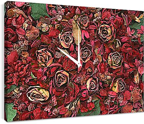 Часы картина - Сухие розы

