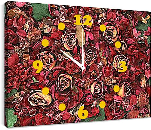 Часы картина - Сухие розы
