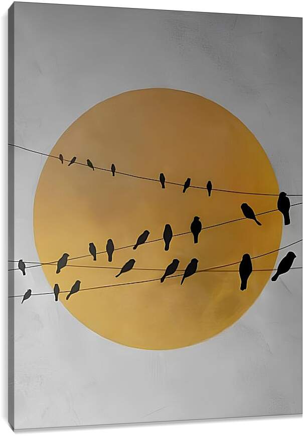 Постер и плакат - Птицы на проводах