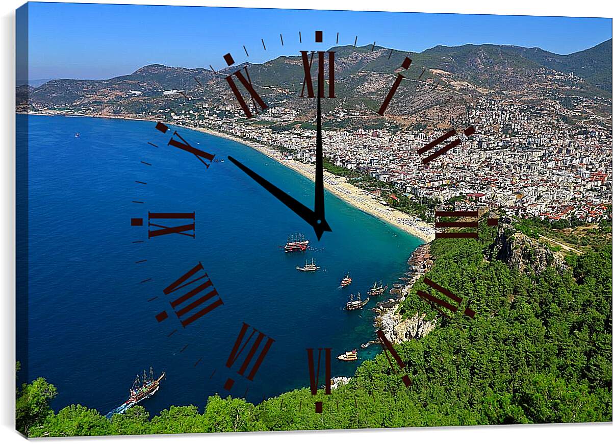 Часы картина - Город на берегу моря