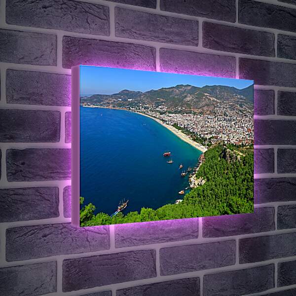 Лайтбокс световая панель - Город на берегу моря