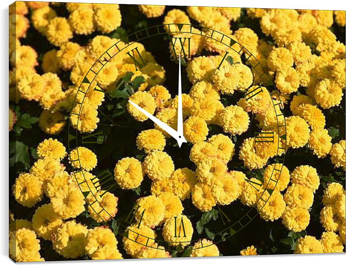 Часы картина - Желтые цветочки