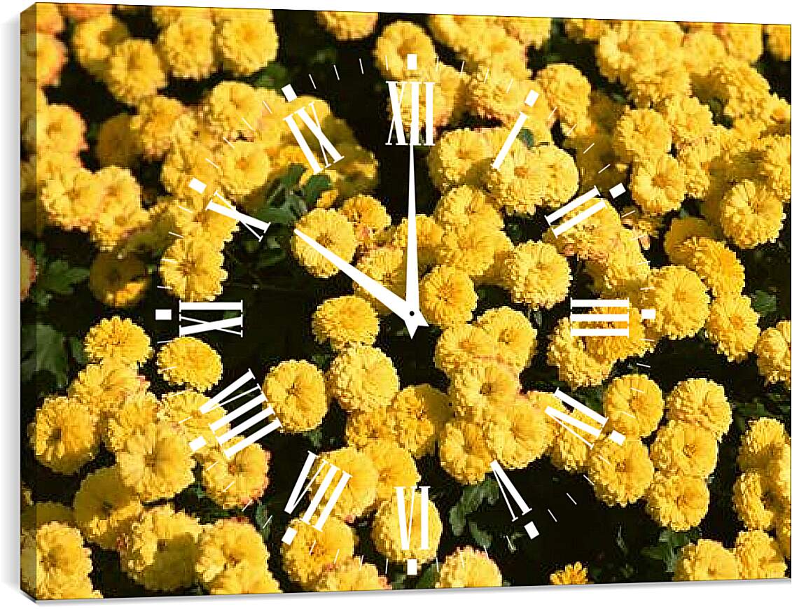 Часы картина - Желтые цветочки