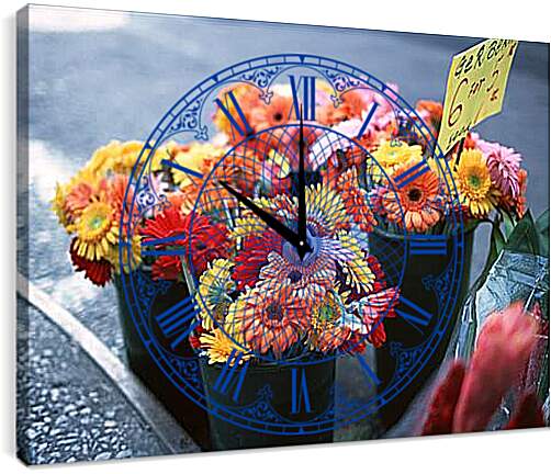 Часы картина - Цветы

