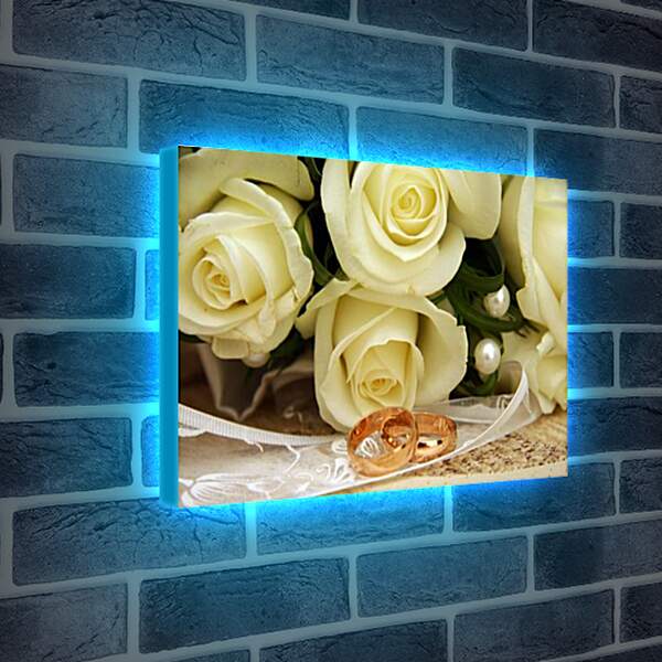 Лайтбокс световая панель - Свадебный букет (Розы)