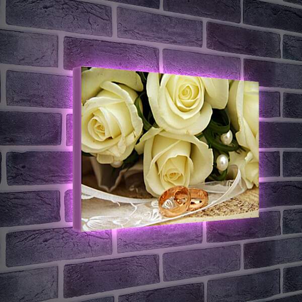 Лайтбокс световая панель - Свадебный букет (Розы)