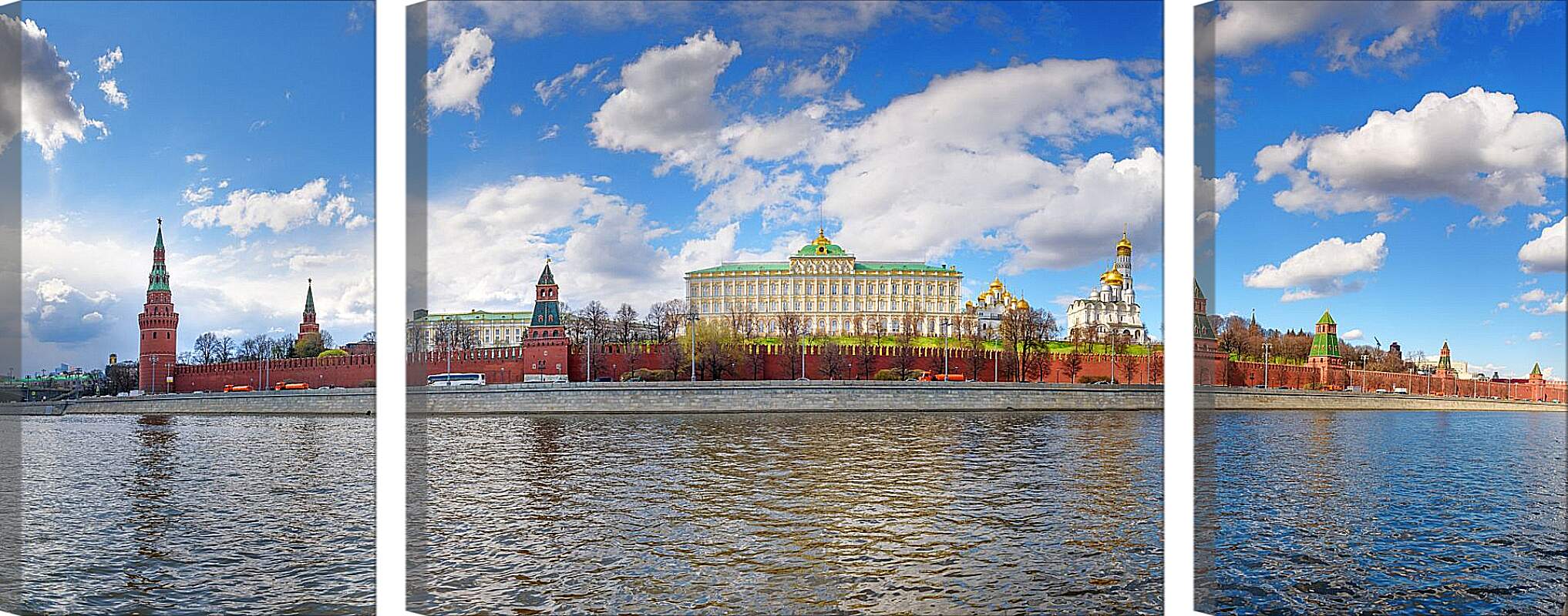 Модульная картина - Вид Московского Кремля с Софийской набережной