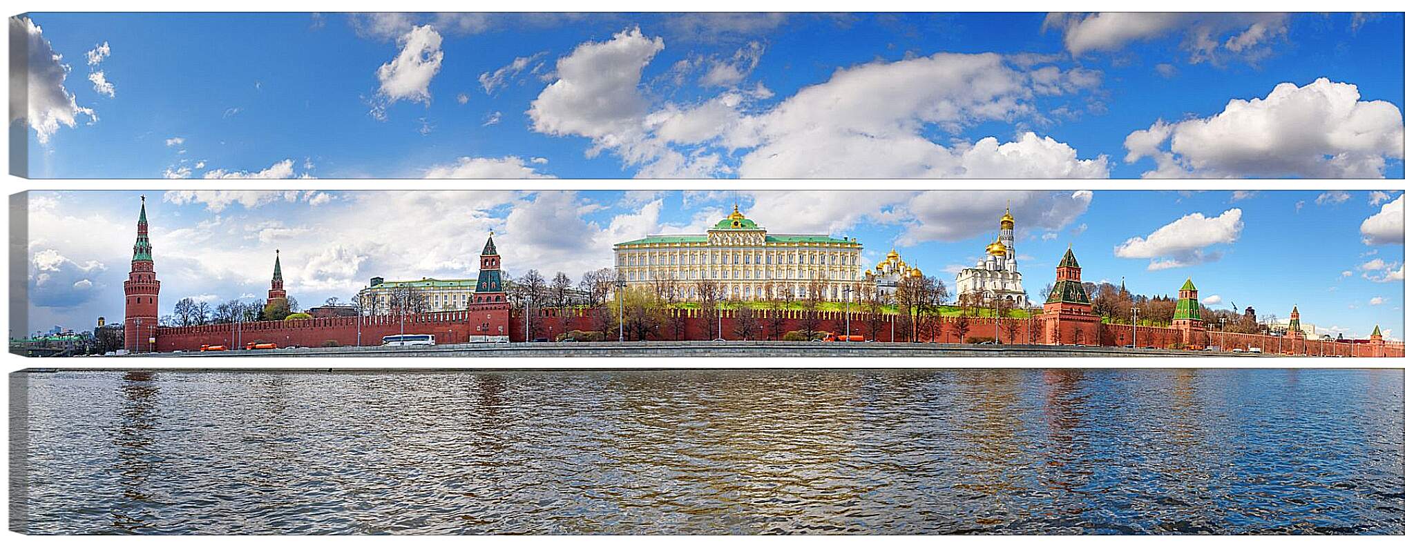 Модульная картина - Вид Московского Кремля с Софийской набережной