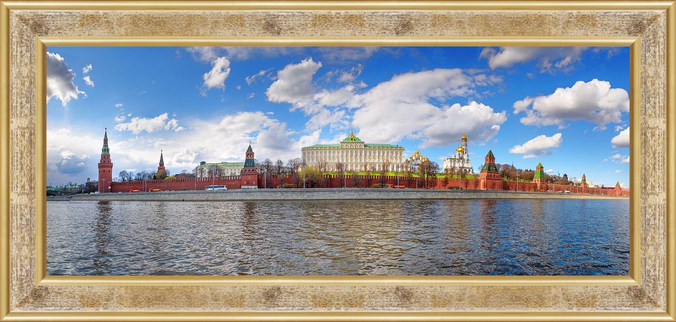 Картина в раме - Вид Московского Кремля с Софийской набережной