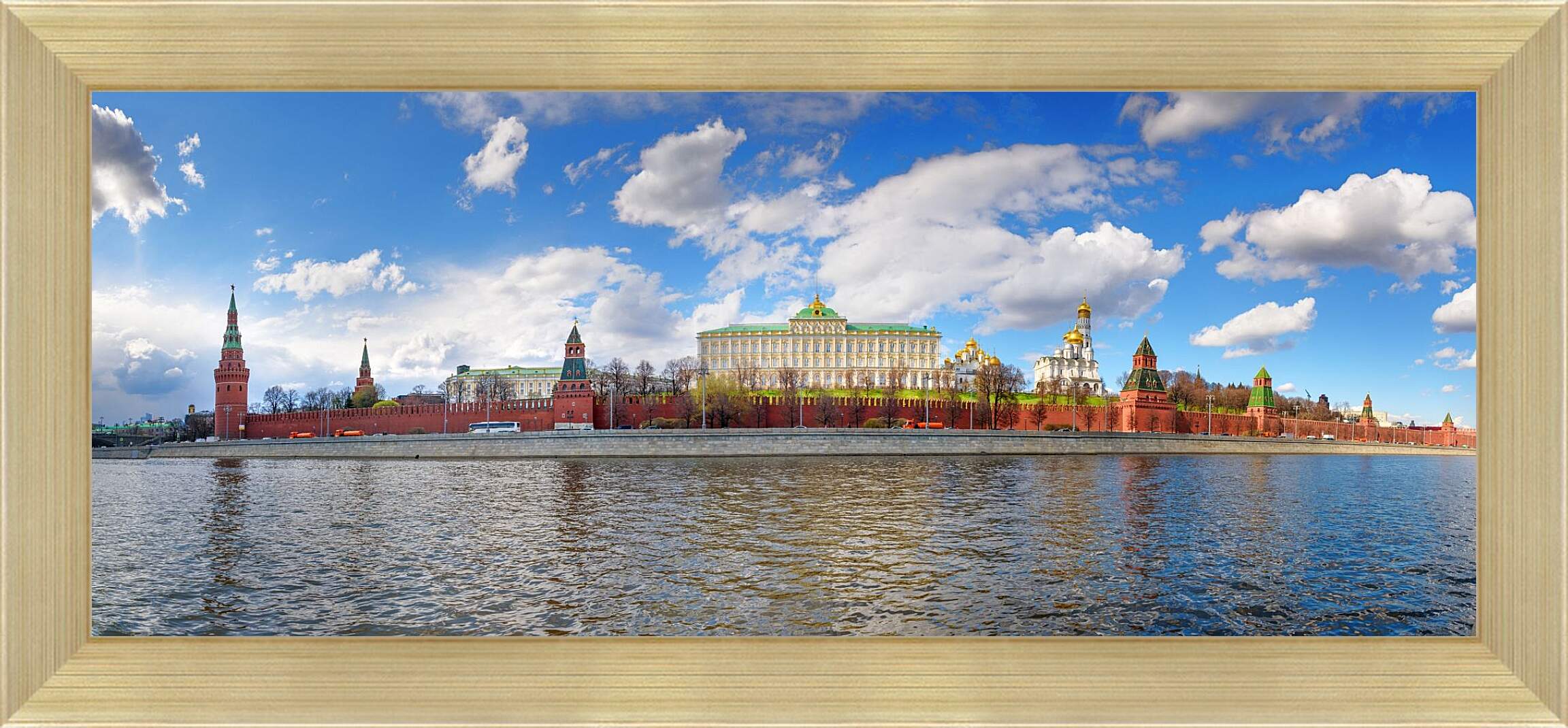 Картина в раме - Вид Московского Кремля с Софийской набережной