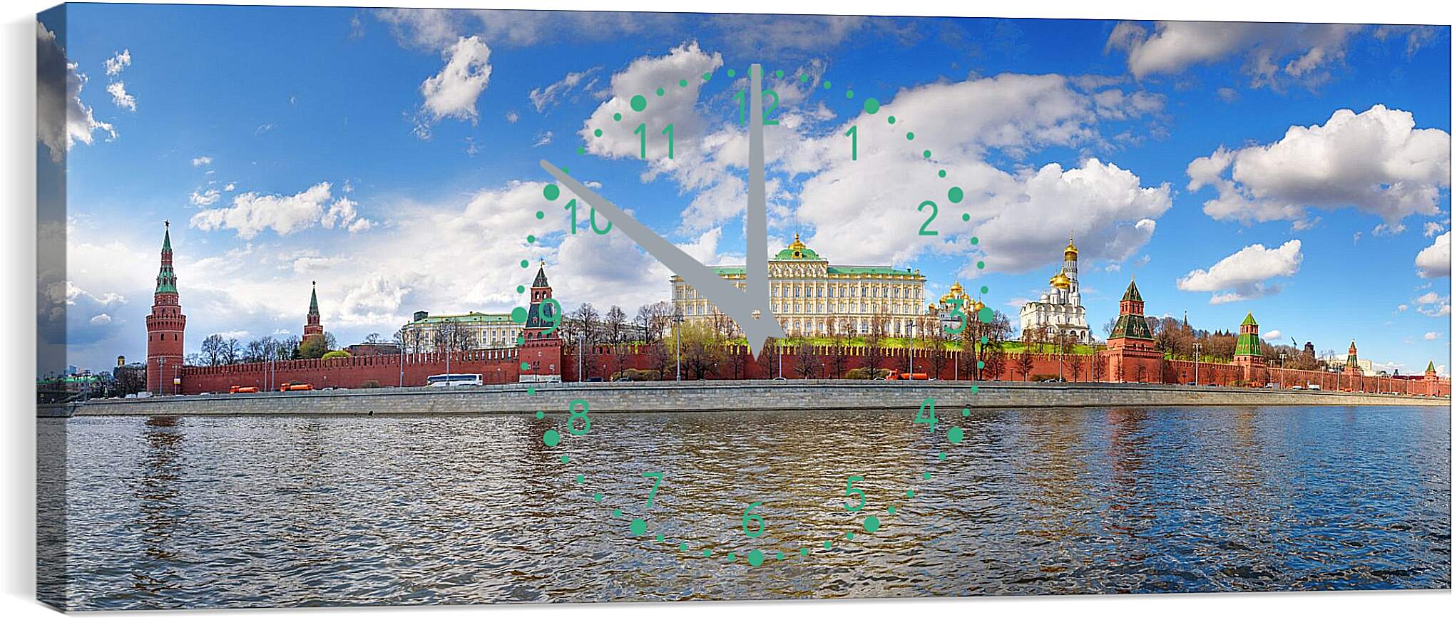 Часы картина - Вид Московского Кремля с Софийской набережной