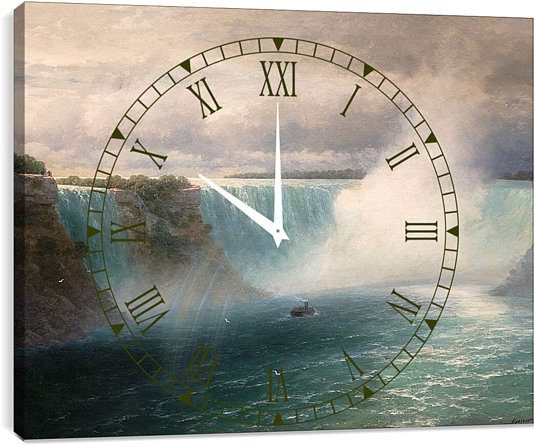 Часы картина - Ниагарский водопад. Иван Айвазовский
