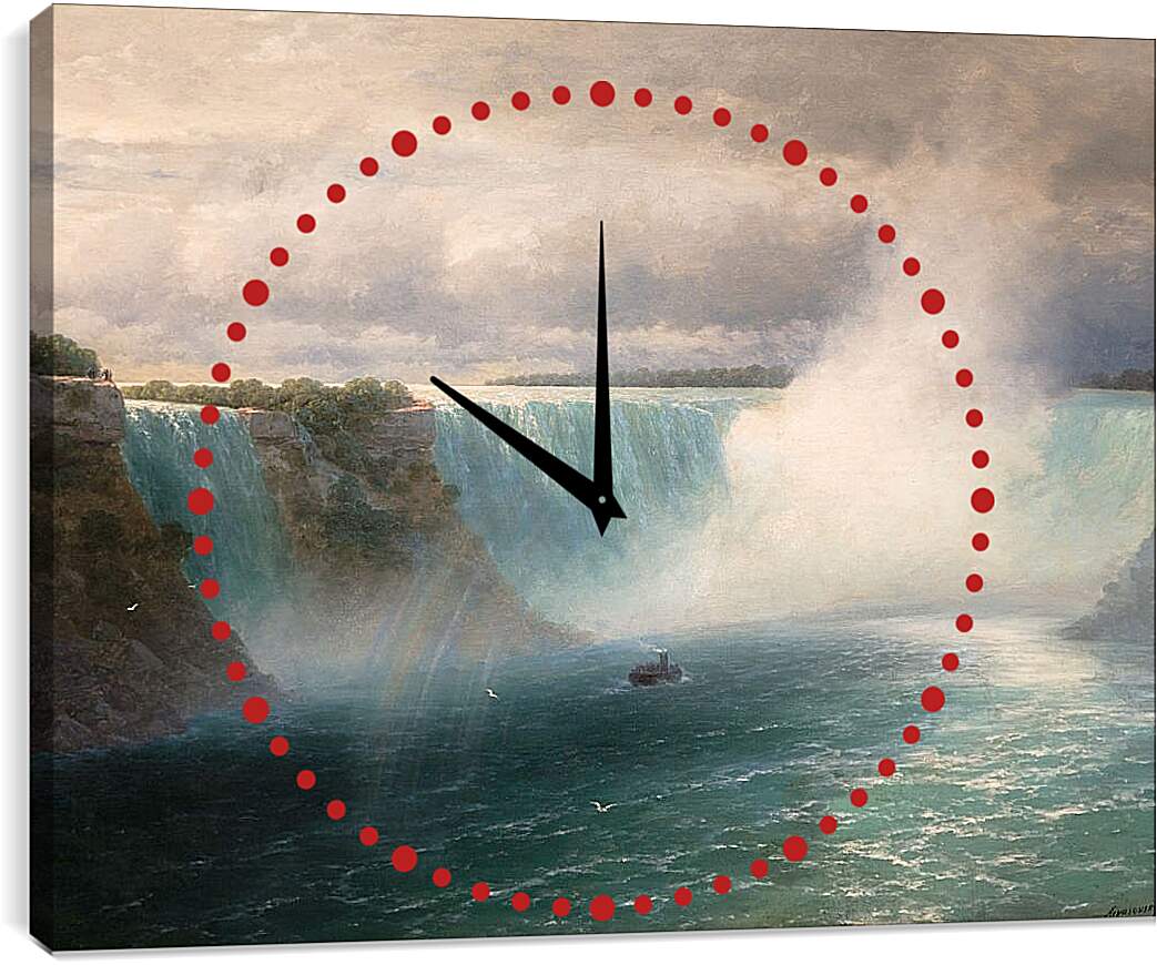 Часы картина - Ниагарский водопад. Иван Айвазовский