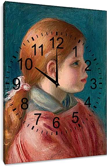 Часы картина - Tete de jeune fille. Пьер Огюст Ренуар