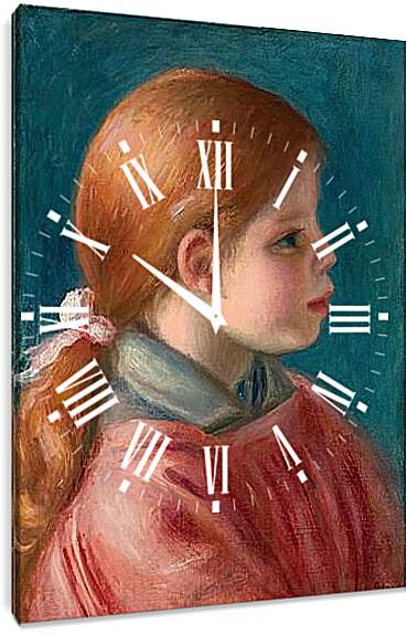 Часы картина - Tete de jeune fille. Пьер Огюст Ренуар