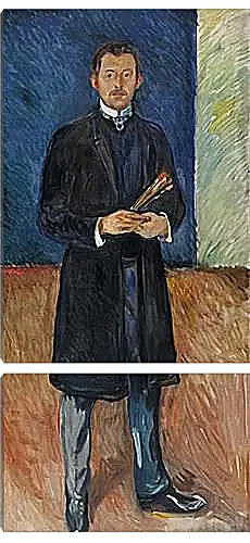 Модульная картина - Self-Portrait with Brushes. Эдвард Мунк