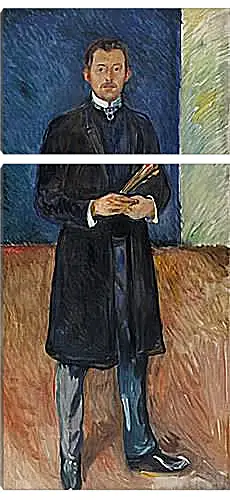 Модульная картина - Self-Portrait with Brushes. Эдвард Мунк