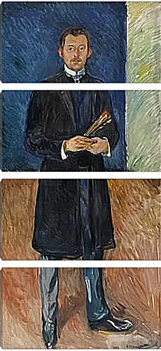 Модульная картина - Self-Portrait with Brushes. Эдвард Мунк