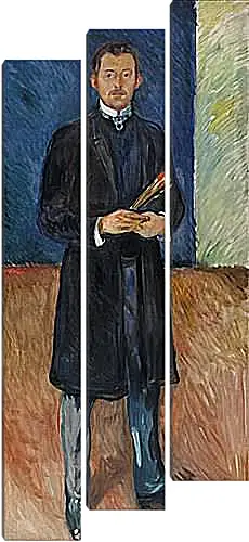 Модульная картина - Self-Portrait with Brushes. Эдвард Мунк