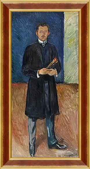 Картина в раме - Self-Portrait with Brushes. Эдвард Мунк