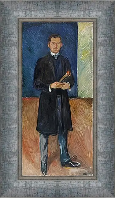 Картина в раме - Self-Portrait with Brushes. Эдвард Мунк