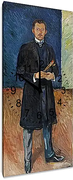 Часы картина - Self-Portrait with Brushes. Эдвард Мунк