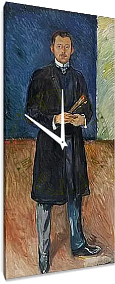 Часы картина - Self-Portrait with Brushes. Эдвард Мунк