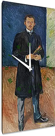 Часы картина - Self-Portrait with Brushes. Эдвард Мунк