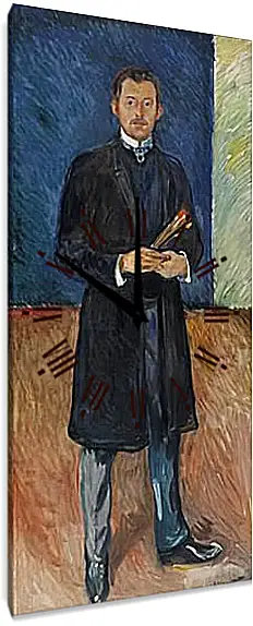 Часы картина - Self-Portrait with Brushes. Эдвард Мунк